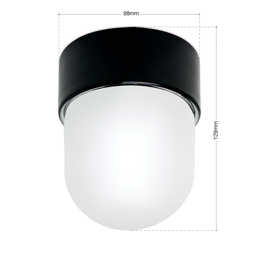 Lámpara de techo OSTIA 1xE27/40W/230V Ø 9,8 cm negra