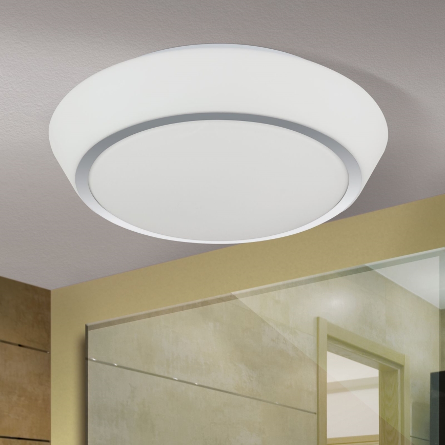 Lámpara de techo para baño TENA 3x E27 60 W 230 V Ø 38 cm IP44 blanca