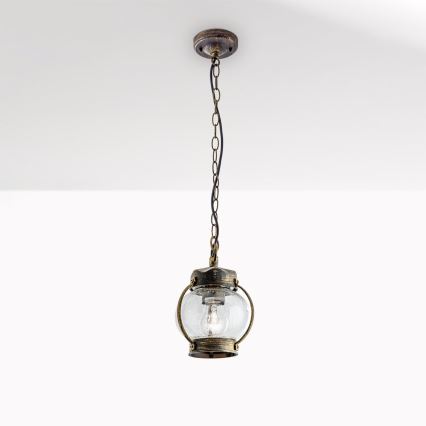 Lámpara colgante para exterior TAVERNA 1xE27/60W/230V IP23 bronce/pátina