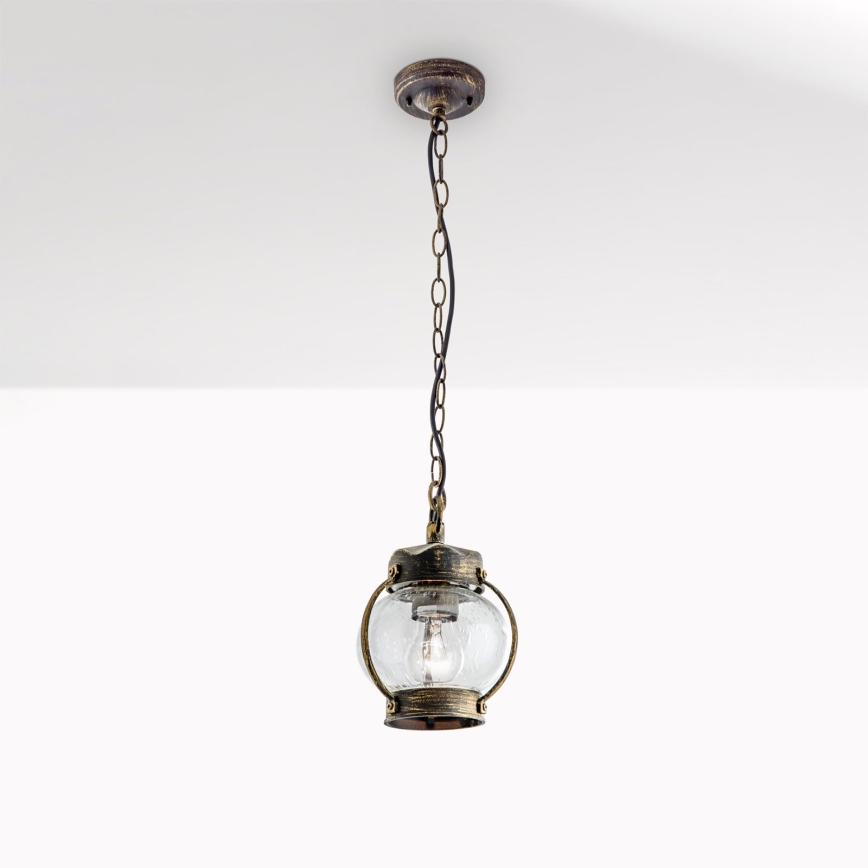 Lámpara colgante para exterior TAVERNA 1xE27/60W/230V IP23 bronce/pátina