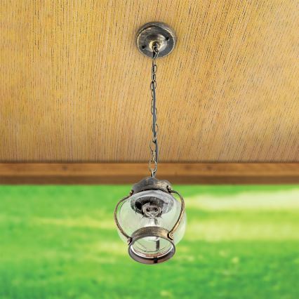 Lámpara colgante para exterior TAVERNA 1xE27/60W/230V IP23 bronce/pátina