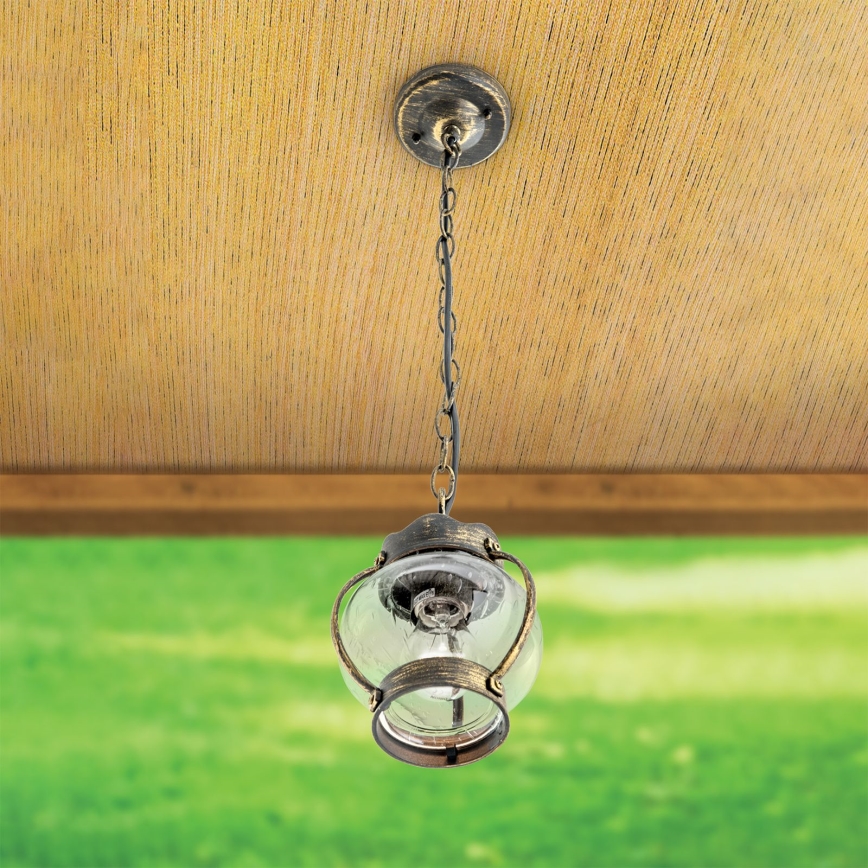 Lámpara colgante para exterior TAVERNA 1xE27/60W/230V IP23 bronce/pátina