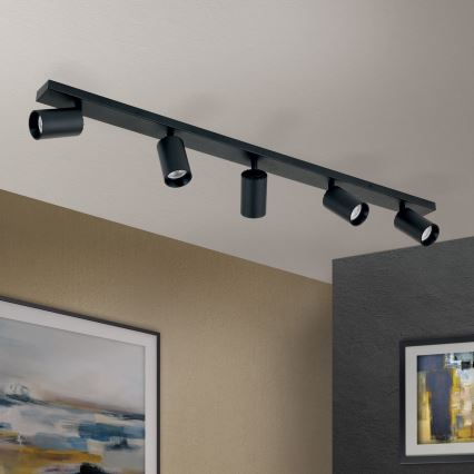 Luminaria de focos SEAN 5xGU10/13W/230V negra