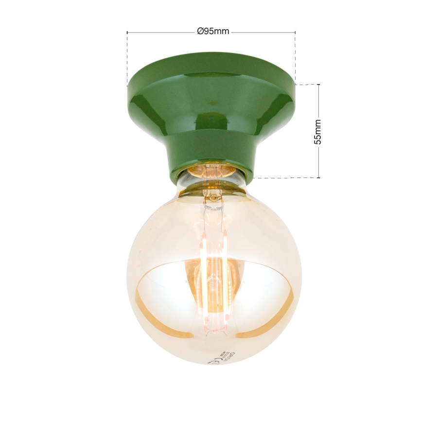 Lámpara de techo FROST 1xE27/60W/230V verde