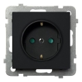 Ospel - Enchufe doméstico Schuko sin marco 230V SONATA negro