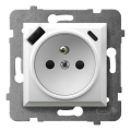 Ospel - Enchufe doméstico sin marco 230V + 1xUSB-A + 1xUSB-C ARIA blanco