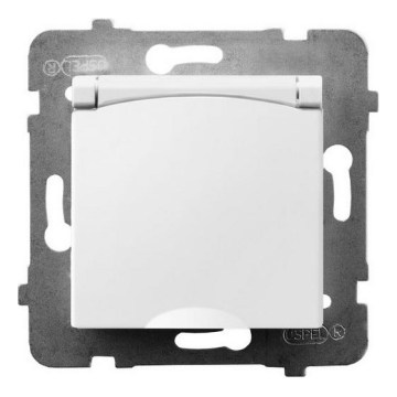 Ospel - Enchufe exterior doméstico sin marco SCHUKO 230V ARIA IP44 blanco