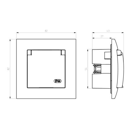 Ospel - Enchufe exterior doméstico sin marco SCHUKO 230V ARIA IP44 blanco