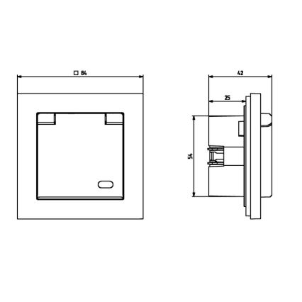 Ospel - Enchufe exterior para uso doméstico sin marco 230 V SONATA IP44 blanco/negro