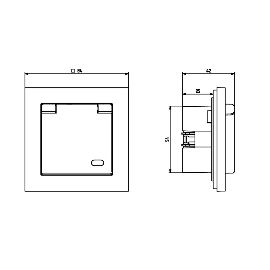 Ospel - Enchufe exterior para uso doméstico sin marco 230 V SONATA IP44 blanco/negro