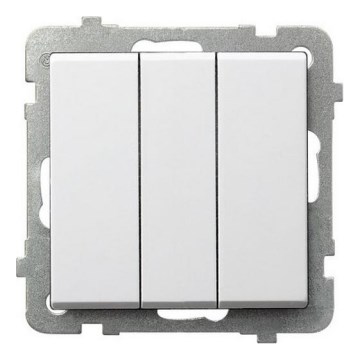 Ospel - Interruptor triple sin marco 1+1+1 SONATA blanco