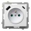 Ospel - Toma de corriente empotrada sin marco 230V + 1xUSB-A + 1xUSB-C SONATA blanco