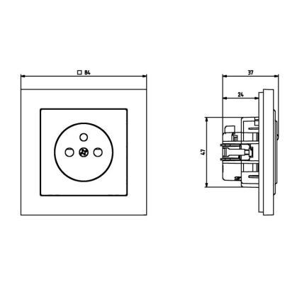 Ospel - Toma de corriente empotrada sin marco 230V + 1xUSB-A + 1xUSB-C SONATA blanco