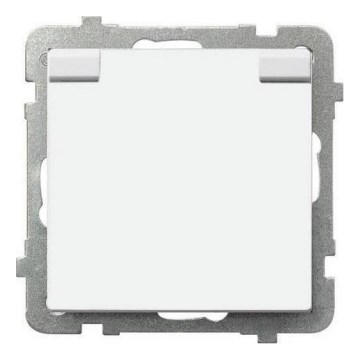 Ospel - Toma de corriente exterior para uso doméstico sin marco SHUKO 230 V SONATA IP44, blanco