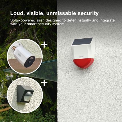 Osram - Alarma solar para exteriores SMART+ 5V IP65 Wi-Fi