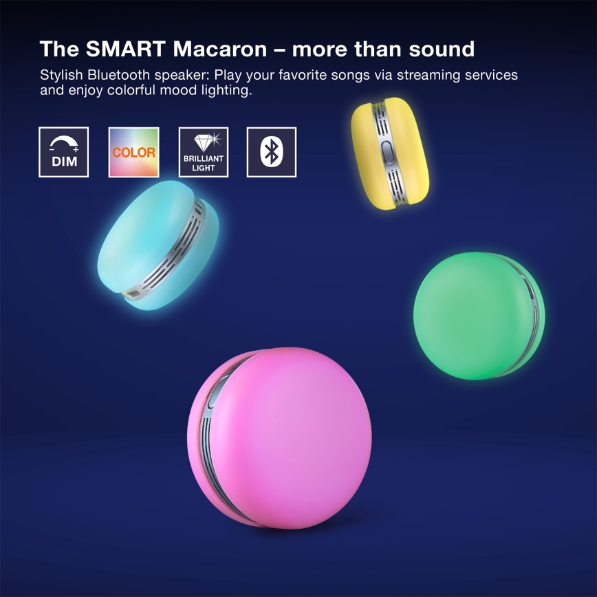 Osram - LED RGB Altavoz regulable SMART+ MACARON LED/1,75W/3,7V 450 mAh azul
