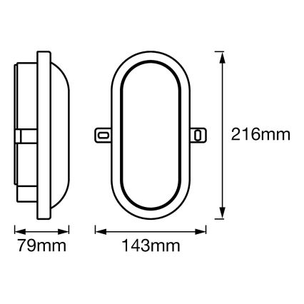 Osram - Aplique de pared LED para exterior BULKHEAD LED/11W/230V IP54 negro