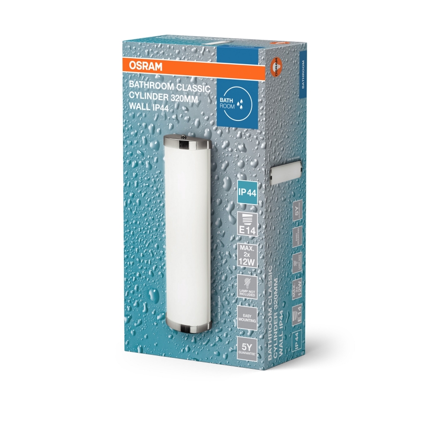 Osram - Aplique de pared para baño BATHROOM CLASSIC 2xE14/12W/230V IP44 cromo brillante