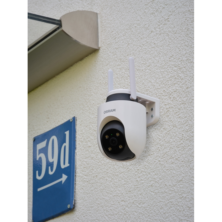 Osram - Cámara inteligente para exterior 360° con sensor 2K SMART+, 230V, IP67 y Wi-Fi