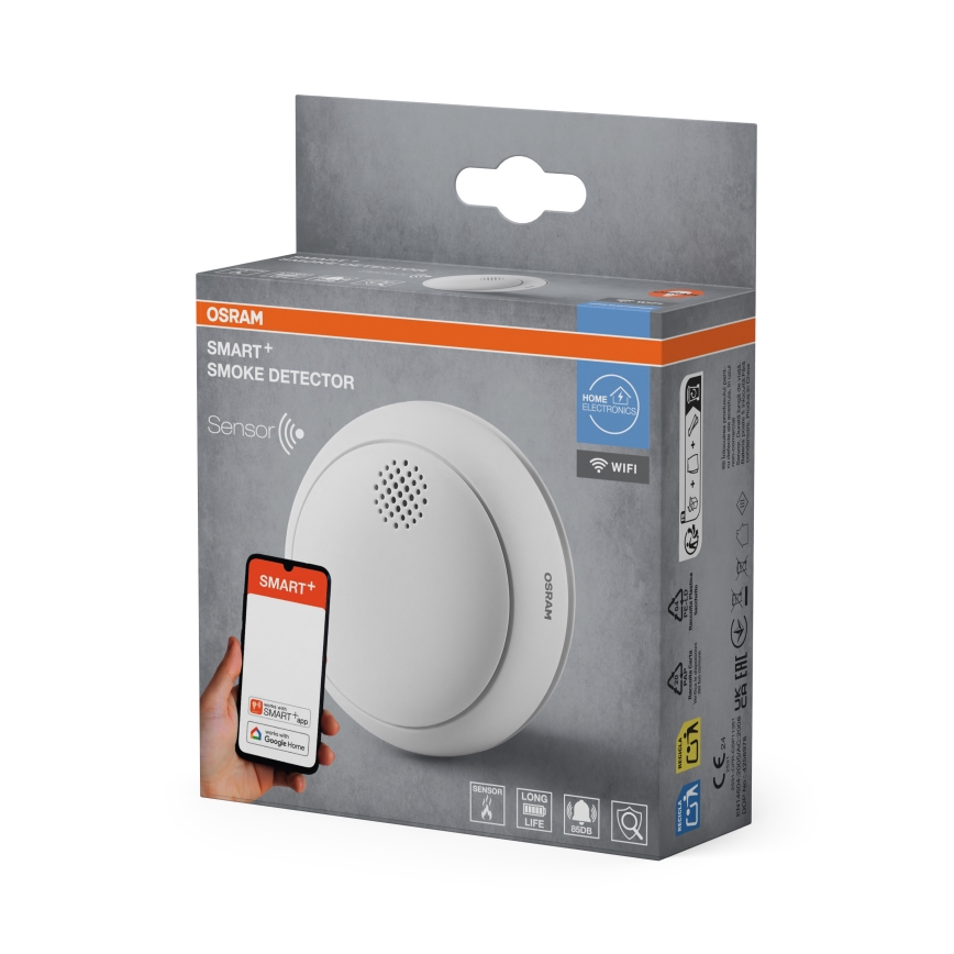 Osram - Detector de humo SMART+ 3V Wi-Fi 1400 mAh