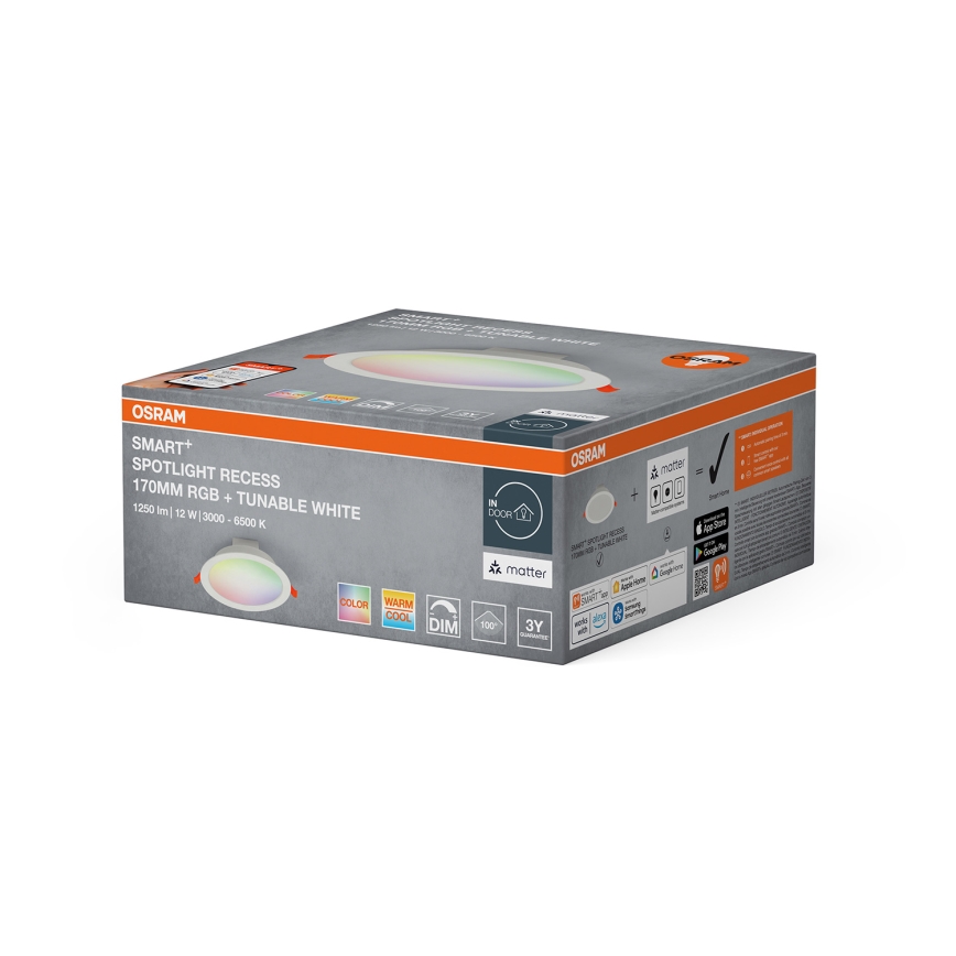 Osram - LED RGB regulable empotrable SMART+ DOWNLIGHT LED/12W/230V 3000-6500K Wi-Fi