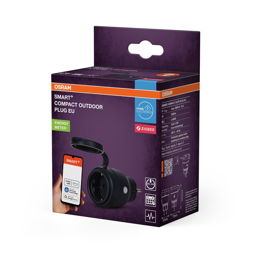 Osram - Enchufe inteligente exterior SMART+ SCHUKO 3680 W/230 V/16 A IP44