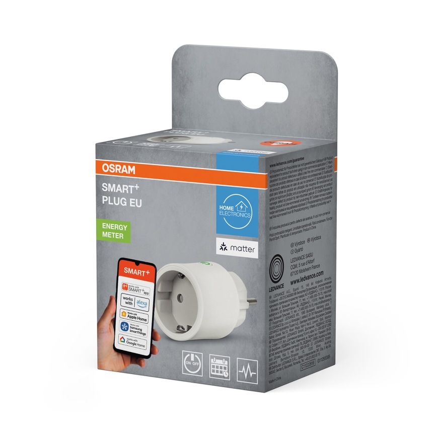 Osram - Enchufe inteligente SMART+ MATTER SCHUKO 2300W/230V/10A Wi-Fi blanco