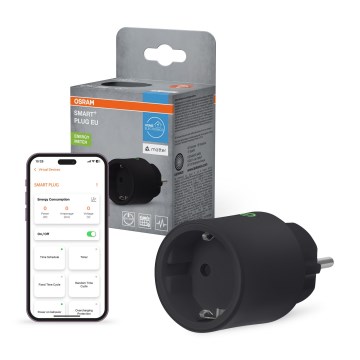 Osram - Enchufe inteligente SMART+ MATTER SCHUKO 2300W/230V/10A Wi-Fi negro