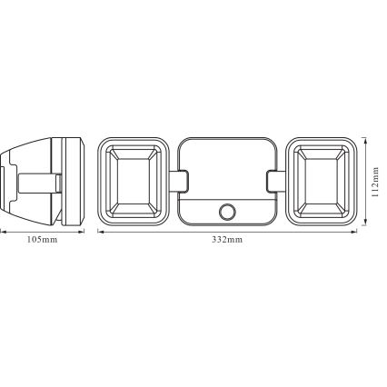Osram - Foco de pared exterior LED con sensor BATTERY 2xLED/5W/4xD IP54