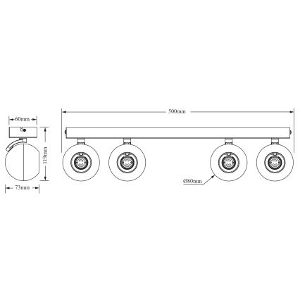 Osram - Foco SPOT SPHERAL 4xGU10/6W/230V, negro