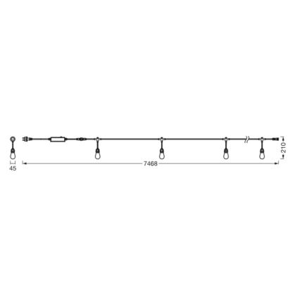 Osram - LED RGB Cadena de luces exterior regulable SMART+ STRING 12xLED/230V 7,47m IP44 Wi-Fi