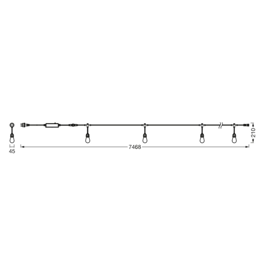 Osram - LED RGB Cadena de luces exterior regulable SMART+ STRING 12xLED/230V 7,47m IP44 Wi-Fi