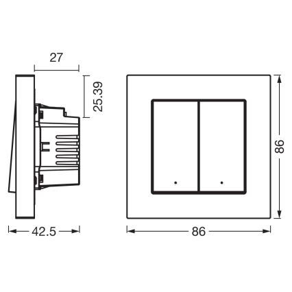 Osram - Interruptor de 2 botones SMART+ MATTER 230V Wi-Fi