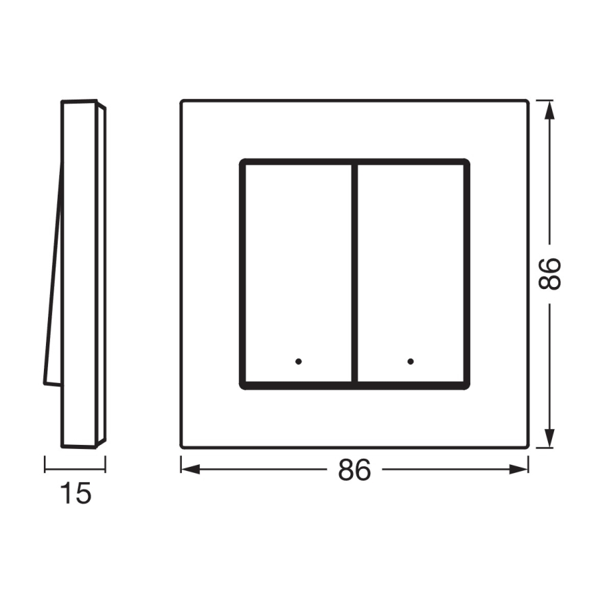 Osram - Interruptor inalámbrico SMART+ de 2 botones 5V Wi‑Fi