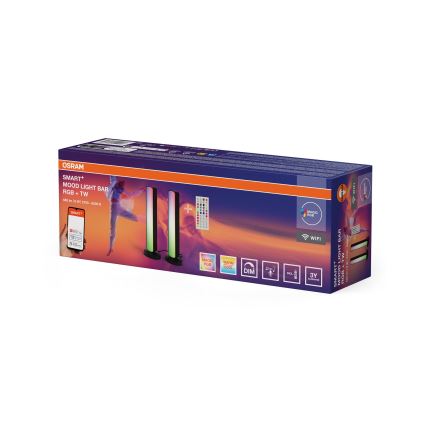 Osram - Pack de 2 lámparas de sobremesa LED RGBW regulables MOOD LIGHT LED/4W/230V 2700-6500K Wi-Fi + mando a distancia