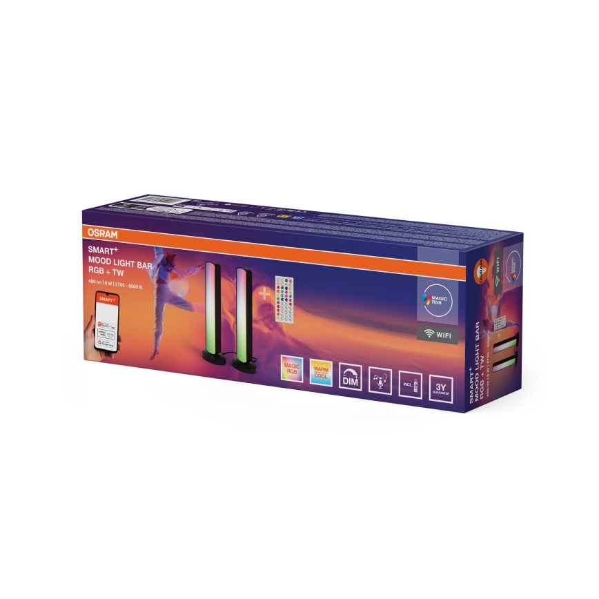 Osram - Pack de 2 lámparas de sobremesa LED RGBW regulables MOOD LIGHT LED/4W/230V 2700-6500K Wi-Fi + mando a distancia