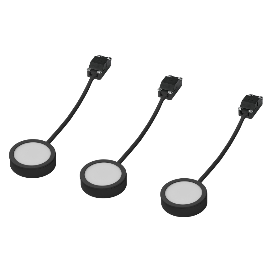 Osram - Juego de 3 luminarias LED para montaje bajo mueble UNDERCABINET LED/3W/230V 3000K negro