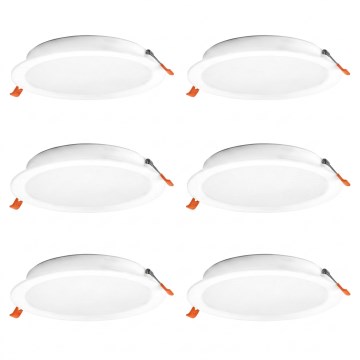 Osram - Juego de 6 luminarias empotrables LED ESSENTIAL/18W/230V 6500K Ø 22 cm blanco