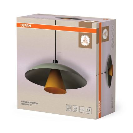 Osram - Lámpara colgante con cable DECOR FLYING MUSHROOM, 1xE27/25W/230V, diámetro 50 cm, verde