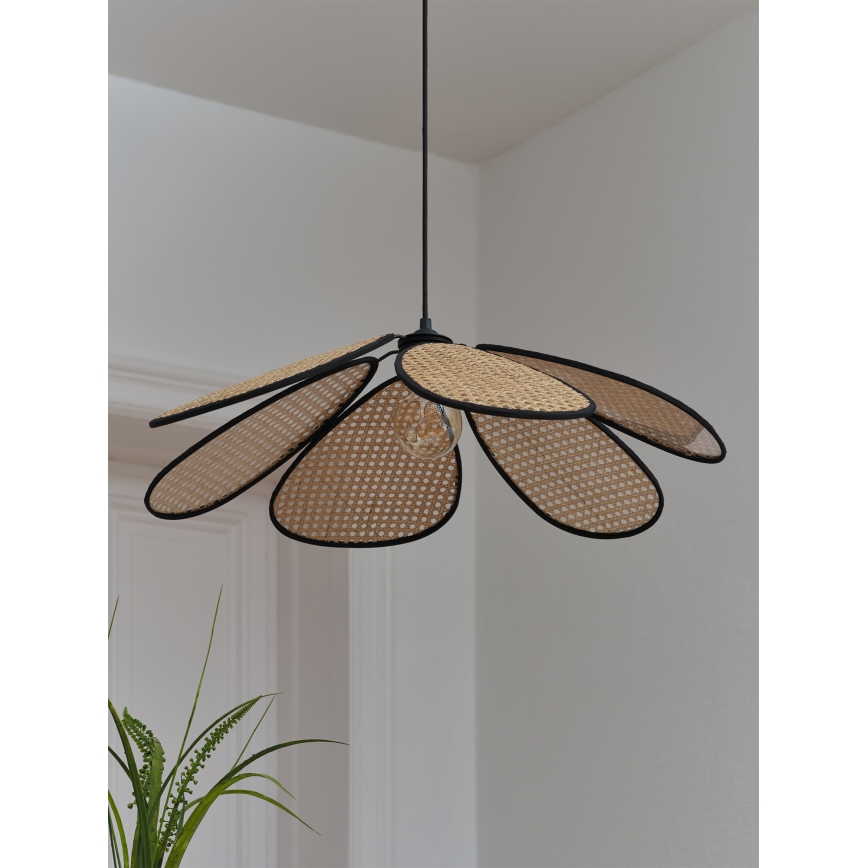 Osram - Lámpara colgante con cable DECOR RATTAN 1xE27/15W/230V Ø 69 cm beige/negro