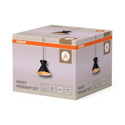 Osram - Lámpara colgante con cable DECOR WAIST 1xE27/40W/230V negra