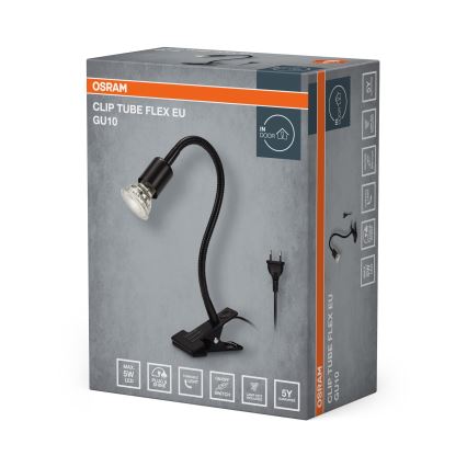 Osram - Lámpara con clip CLIP TUBE FLEX 1xGU10/5W/230V negra