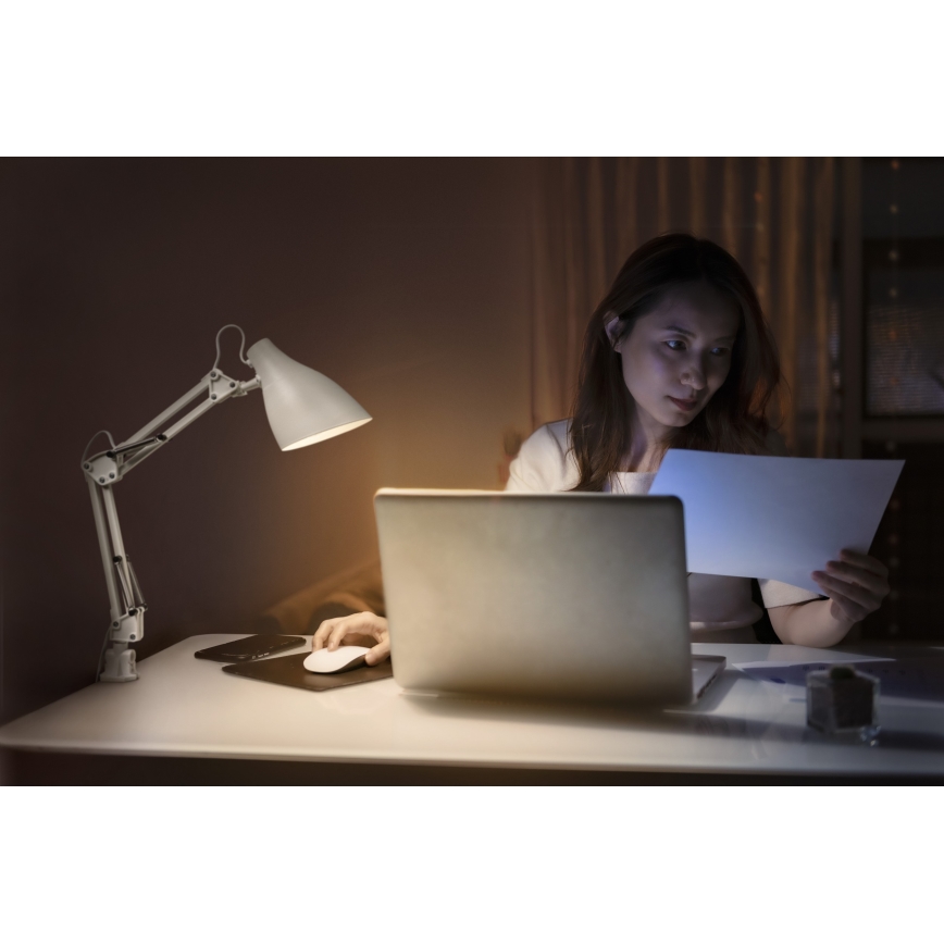 Osram - Lámpara de escritorio con pinza DESK LINE 1xE27/11W/230V blanca