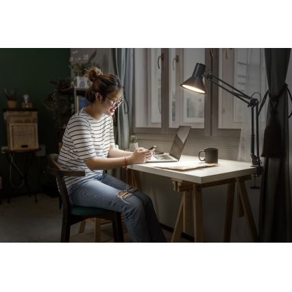 Osram - Lámpara de escritorio LED regulable con pinza OFFICE LINE LED/9W/230V 3000K negra