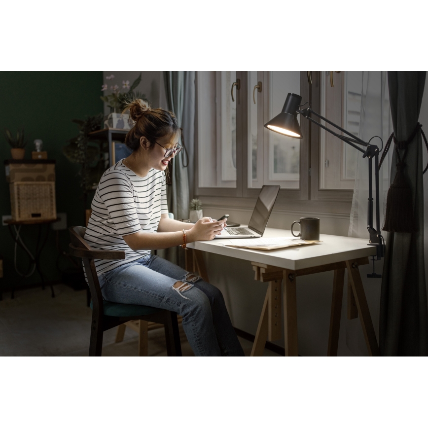 Osram - Lámpara de escritorio LED regulable con pinza OFFICE LINE LED/9W/230V 3000K negra