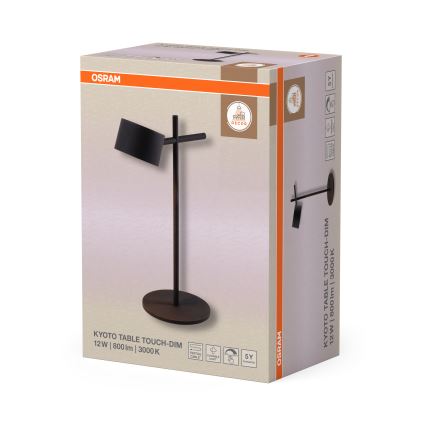 Osram - Lámpara de mesa táctil LED regulable DECOR KYOTO LED/12W/230V CRI 90 negra