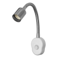 Osram - Lámpara de pared flexible PLUG TUBE FLEX 1xGU10/5W/230V cromo mate/blanco