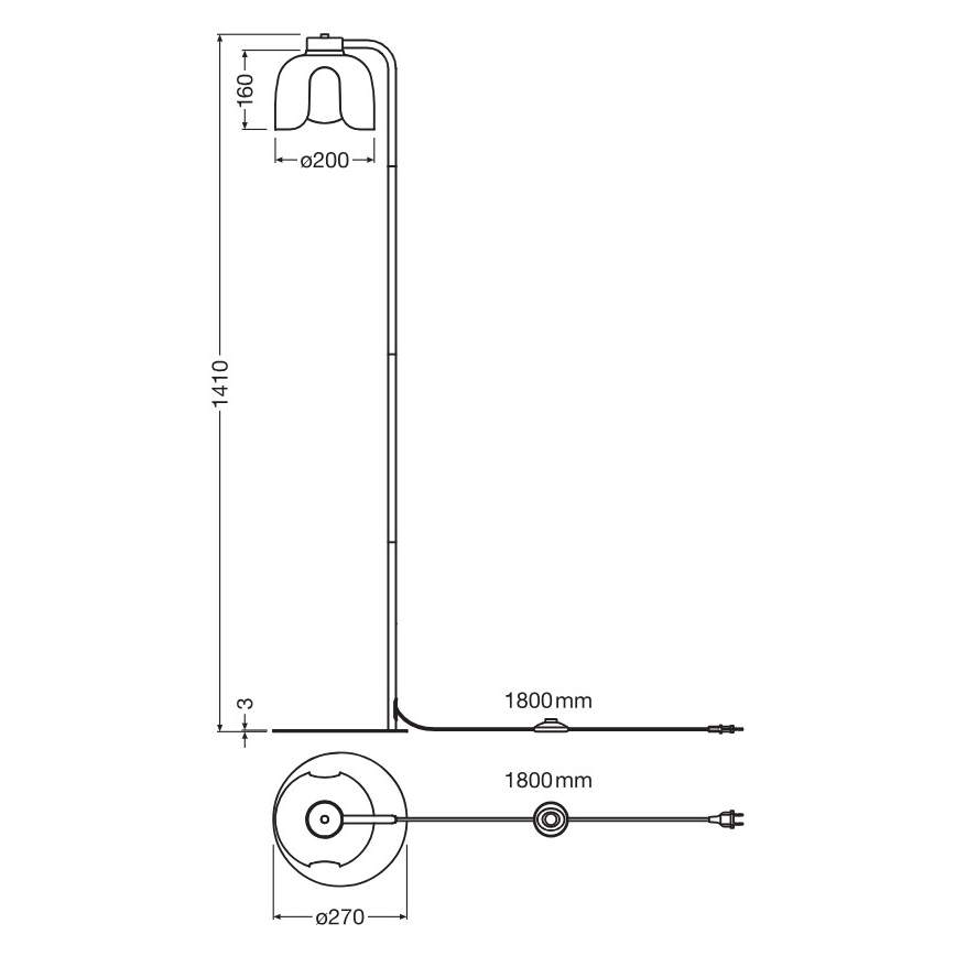 Osram - Lámpara de pie DECOR COROLLE 1xE27/15W/230V roja