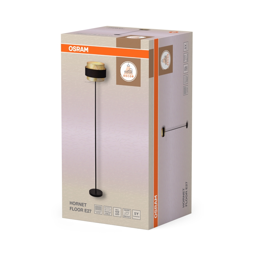 Osram - Lámpara de pie DECOR HORNET 1xE27/10W/230V negra/dorada