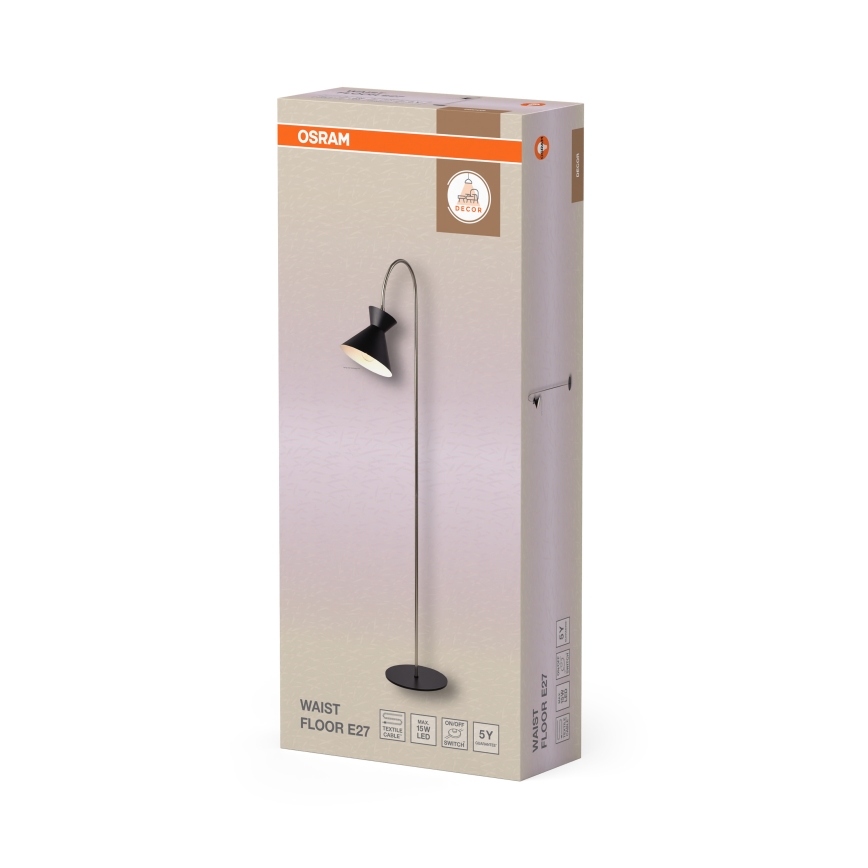 Osram - Lámpara de pie DECOR WAIST 1xE27/40W/230V negra